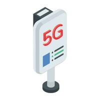 Heres an isometric icon of 5g receiver vector