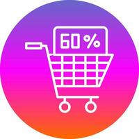 Discounted Shopping Cart Vector Icon Design