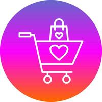 compras cesta con corazón vector icono diseño