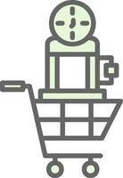 Shopping Time Machine Vector Icon Design