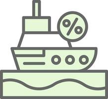 Discounted Cruise Ship Vector Icon Design