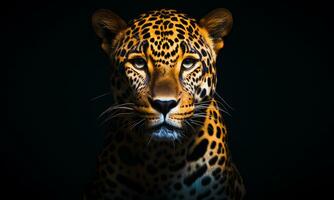 Animal World On A Minimal Background, Panter. AI Generated. Pro Photo. photo