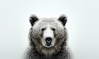 Animal World On A Minimal Background, Bear. AI Generated. Pro Photo. photo