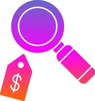 Price Magnifying Glass Vector Icon Design