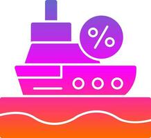 Discounted Cruise Ship Vector Icon Design