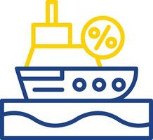 Discounted Cruise Ship Vector Icon Design