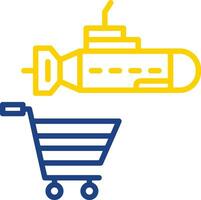 compras submarino vector icono diseño