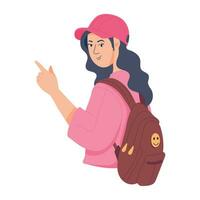 Trendy Student Girl vector