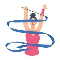 Trendy Gymnast Ribbon vector