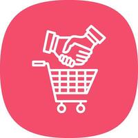 Shopping Handshake Vector Icon Design