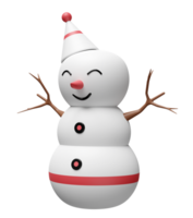 3d snowman with funnel hat isolated. merry Christmas and festive New Year, 3d render illustration png