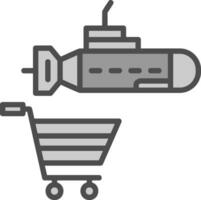 compras submarino vector icono diseño