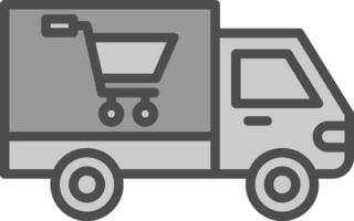 Shopping Delivery Truck Vector Icon Design