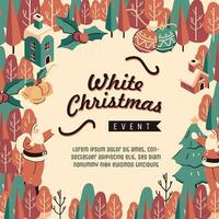 christmas social media template flat style vector