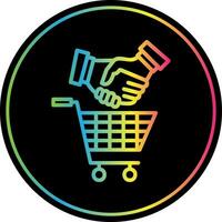 compras apretón de manos vector icono diseño