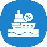 Discounted Cruise Ship Vector Icon Design