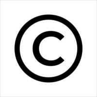 derechos de autor símbolo icono vector aislado
