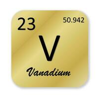 Vanadium element isolated in white background photo