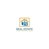 UB initial monogram logo for real estate with polygon shape creative design vector