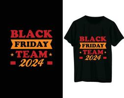 Black friday team 2024 tshirt design vector