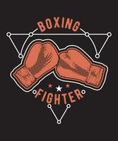 boxeo combatiente t camisa diseño vector