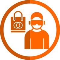 Shopping VR Headset Vector Icon Design