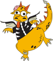 Funny fantasy character dragon in a halloween costume png