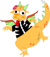 Funny fantasy character dragon in a halloween costume png