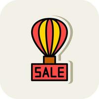 Sale Hot Air Balloon Vector Icon Design