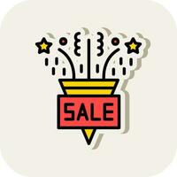 Confetti and Sale Vector Icon Design