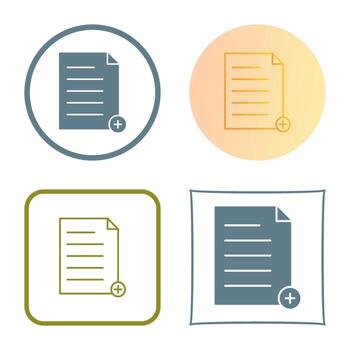 Unique Add File Vector Icon