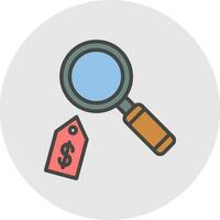 Price Magnifying Glass Vector Icon Design