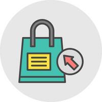 Shopping Bag with Arrow Vector Icon Design