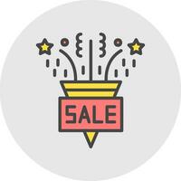Confetti and Sale Vector Icon Design