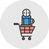 Shopping Time Machine Vector Icon Design