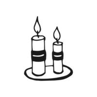 Candles. Hand drawn vector illustration.