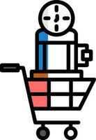 compras hora máquina vector icono diseño