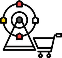 Shopping Ferris Wheel Vector Icon Design