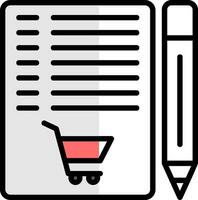 diseño de icono de vector de lista de compras