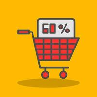 Discounted Shopping Cart Vector Icon Design