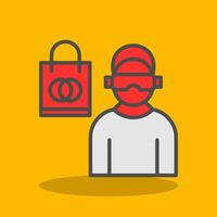 Shopping VR Headset Vector Icon Design