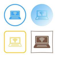 Connected Laptop Vector Icon