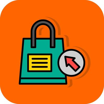 Shopping Bag with Arrow Vector Icon Design