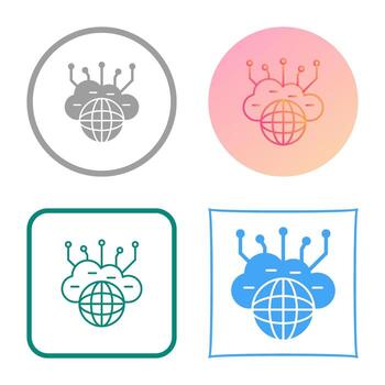 icono de vector de nube informática
