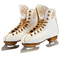 par de figura hielo patines en aislado antecedentes. png