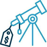precio etiqueta telescopio vector icono diseño