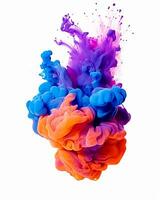 Fluid motion of paint creating an artistic explosion , 3d render photo