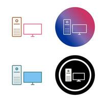 icono de vector de computadora único