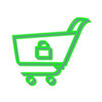Unique Locked Cart Vector Icon