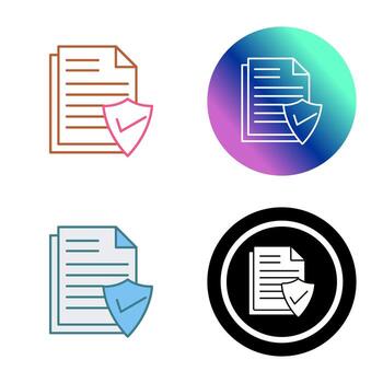 icono de vector de documento válido